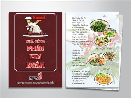 In menu - thực đơn nhà hàng Phúc Kim Ngân